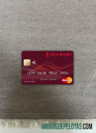 Frente Photolook do Mastercard do Banco da Ásia Oriental de Hong Kong amostra